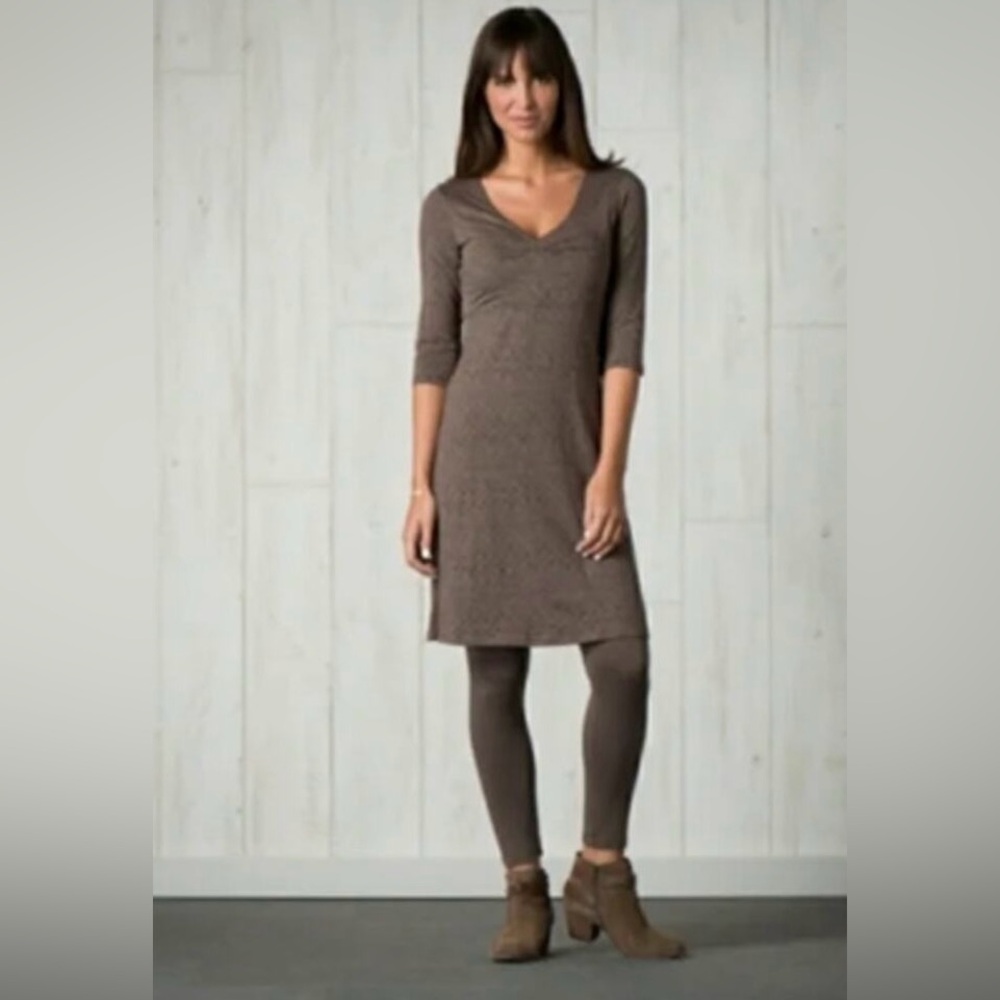 Toad and Co Rosalinda Falcon Brown Nordic Cotton Blend Mini Dress Sz XS